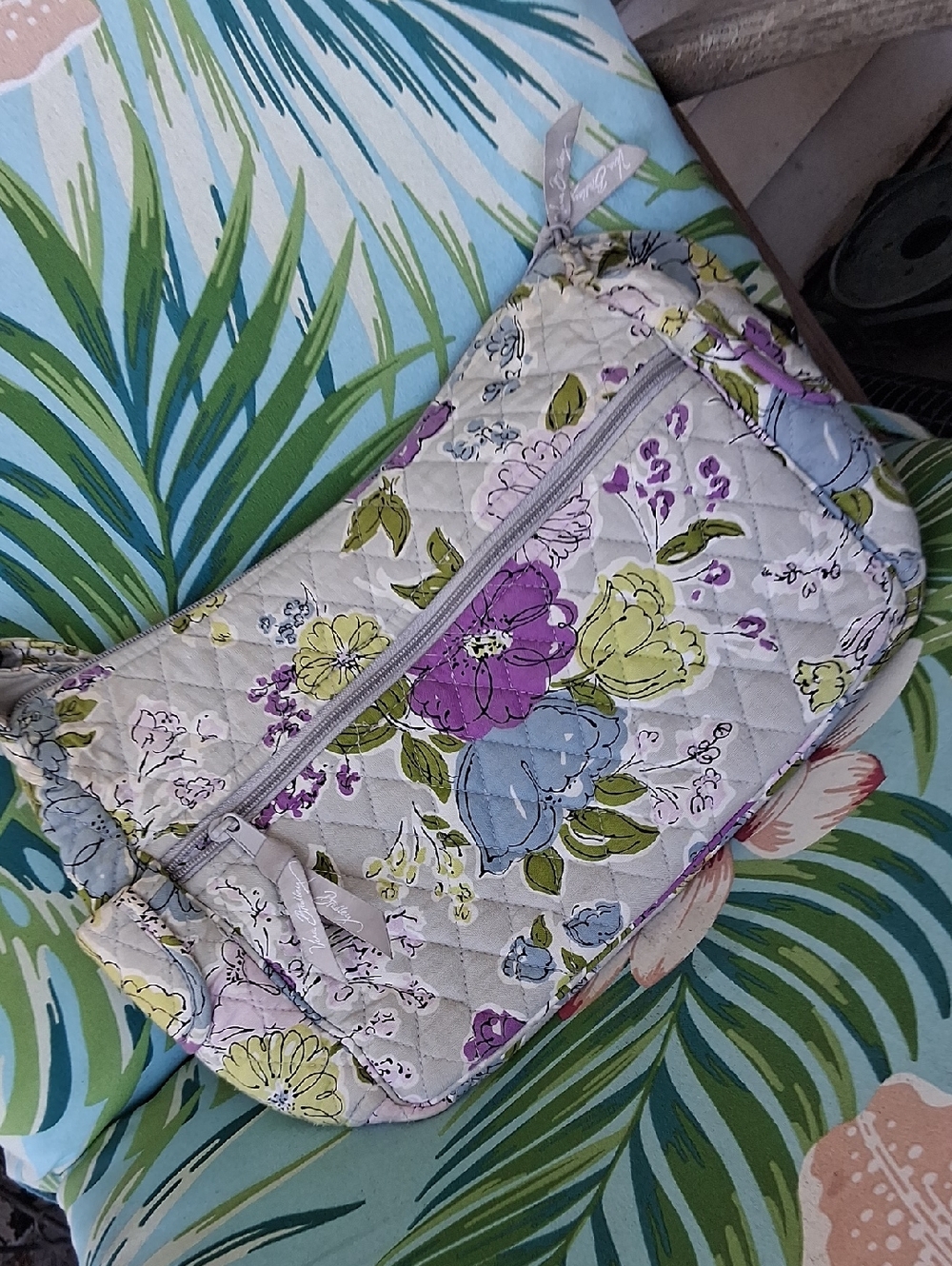 Vera Bradley "SOPHIE" Quilted Floral Crossbody Bag in Lavender & Blue